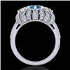 Image 3 : 2.26 ctw Intense Blue Diamond Art Deco Micro Pave Ring 18k White Gold - REF-254X5A