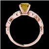 Image 2 : 1.4 ctw Certified SI/I Fancy Intense Yellow Diamond Ring 10k Rose Gold - REF-190M9G