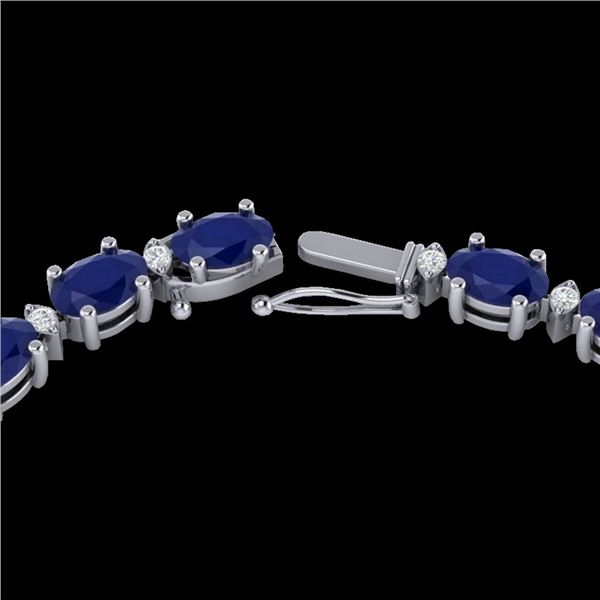 71.85 ctw Sapphire & VS/SI Diamond Eternity Necklace 10k White Gold - REF-563K6Y