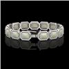 Image 2 : 24.37 ctw Opal & Diamond Micro Pave Halo Bracelet 10k White Gold - REF-372W8H