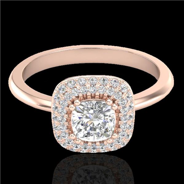 1.16 ctw Micro SI Cushion Diamond Engagment Ring Halo 14k Rose Gold - REF-134K4Y