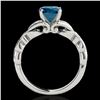 Image 2 : 1.1 ctw SI Certified Fancy Blue Diamond Solitaire Ring 10k White Gold - REF-121Y4X