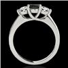 Image 2 : 3 ctw Certified VS Black Diamond 3 Stone Solitaire Ring 10k White Gold - REF-135A2N