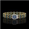 Image 1 : 17.87 ctw London Topaz & Diamond Bracelet 14K Yellow Gold - REF-178Y2X