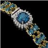 Image 2 : 17.87 ctw London Topaz & Diamond Bracelet 14K Yellow Gold - REF-178Y2X