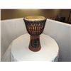 Image 1 : WOOD CARVED AND HIDE BONGO STYLE AFRICAN DRUM
