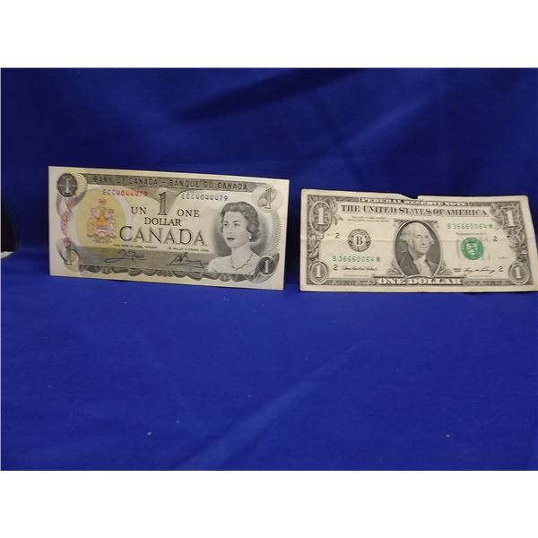 LOT OF 2 $1 BILLS. CNDN 1973 & US 2006