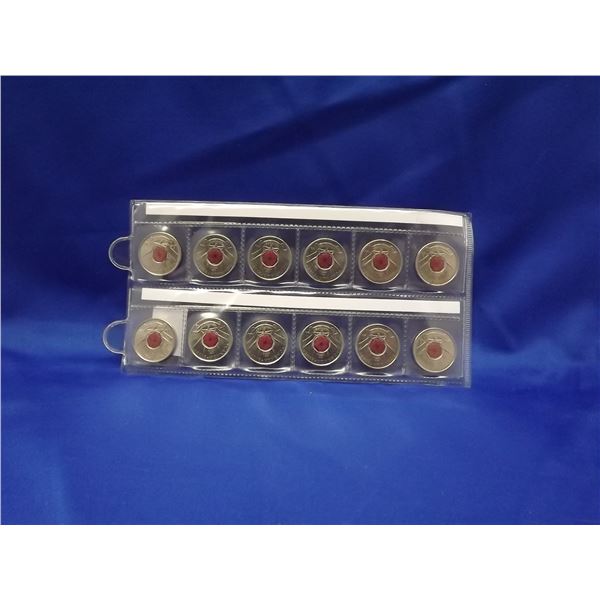 12 PACK- 2004 CNDN REMEMBER SOUVENIR POPPY 25 CENT PIECES