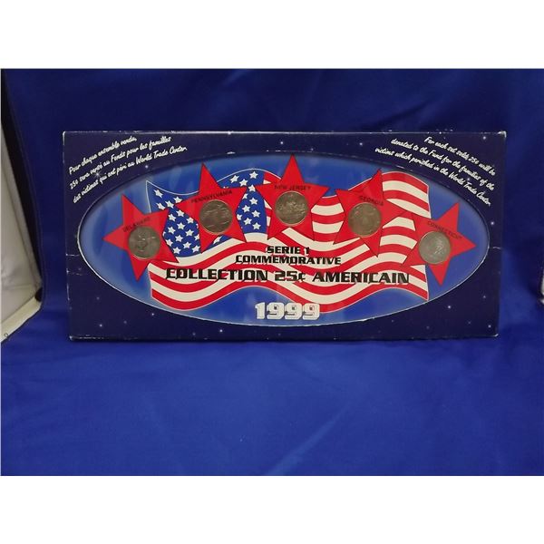 1999 SERIE 1 COMMEMORATIVE US 25 CENT 5 PC COIN SET