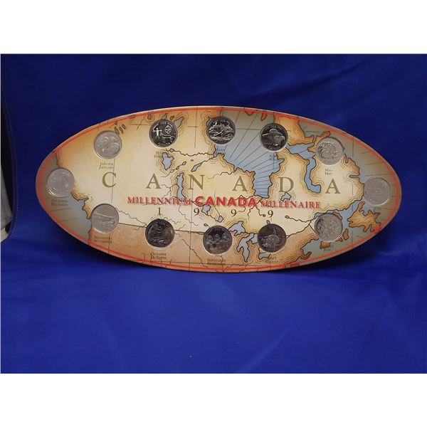 1999 MILLENIUM CNDN 25 CENT 12 PC COIN SET