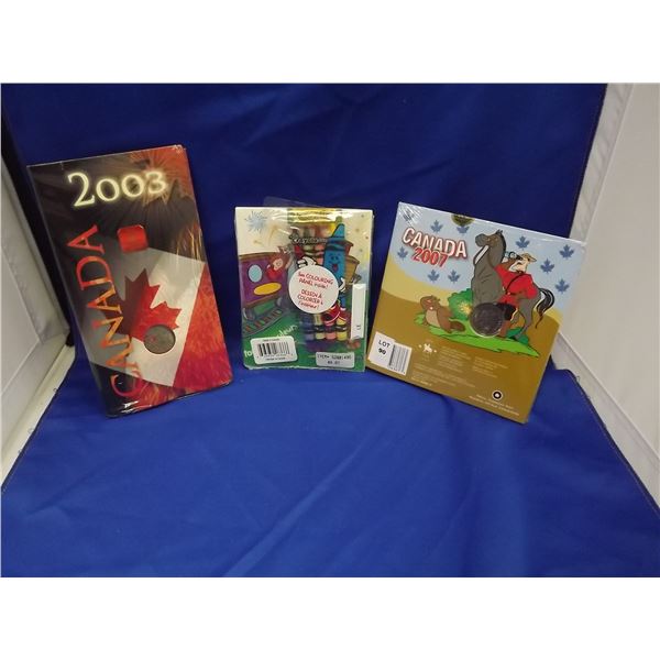 LOT OF 3 ROYAL CANADIAN MINT 25 CENT PIECES; 2003, 2006 & 2007