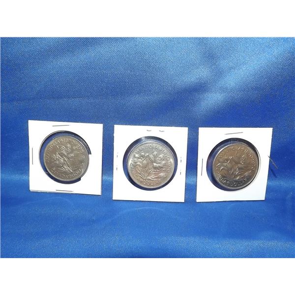 LOT OF 3 MANITOBA 1970 100YR CNDN $1 COINS