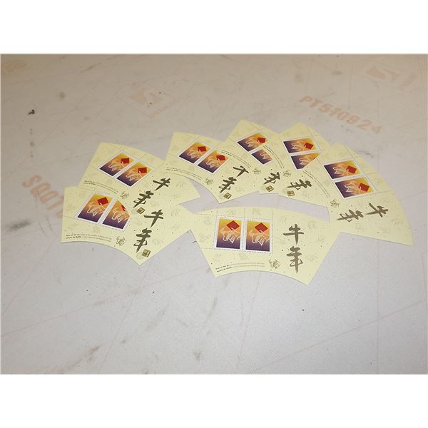 SET OF 8 YEAR OF THE OX STAMP 1997