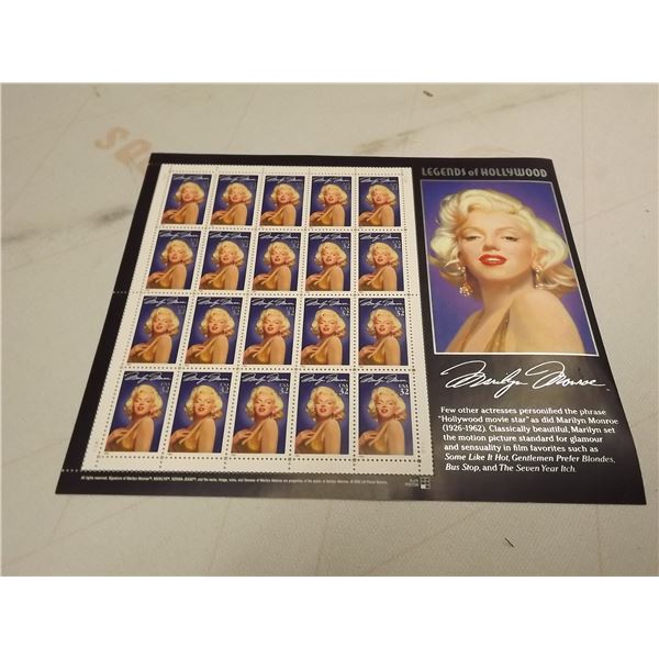1995 32CENT MARILYN MONROE FULL SHEET OF 20 STAMPS