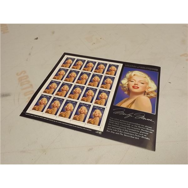 1995 32CENT MARILYN MONROE FULL SHEET OF 20 STAMPS