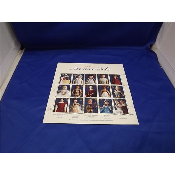 CLASSIC AMERICAN DOLLS SOUVENIR SHEET STAMPS