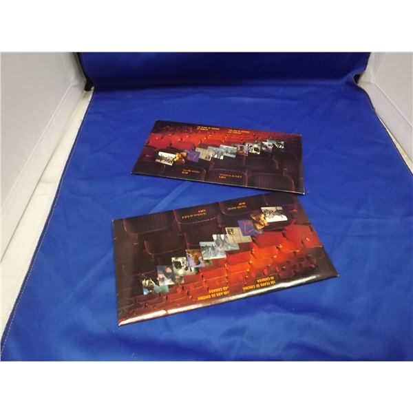 LOT OF 2 100 YEARS OF CINEMA IN CANADA SOUVINER STAMPS