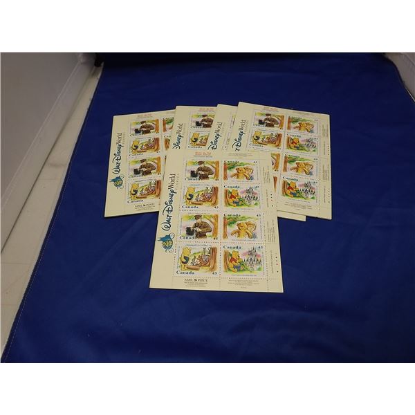 5 SETS OF DISNEY WORLD FLORIDA WINNIE THE POOH STAMP BOOKLET