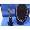Image 1 : 3 PIECE SET - BLACK PEARL HIGH POLISH WITH GOLD BEADS - NECKLACE, EARRINGS AND BRACELET