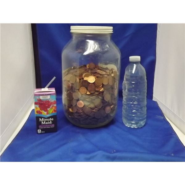 1 LARGE JAR OF PENNIES