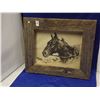 Image 1 : 1 HORSE PICTURE IN RUSTIC BARNWOOD  FRAME