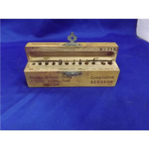 MINAYURE WOODEN BOX FORETS BOHRER DRILL BITS # 100 TO 155