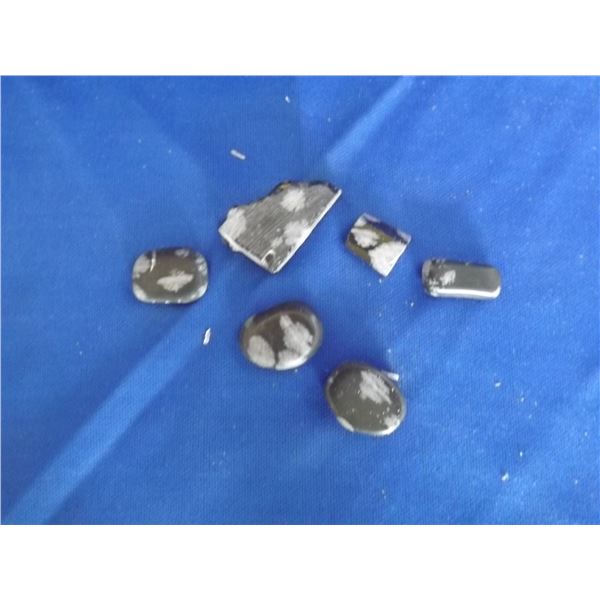 APACHE TEARS POLISHED STONES LOT OF 6