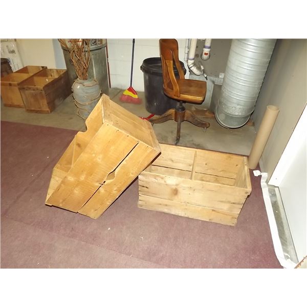 2 WOODEN CRATES