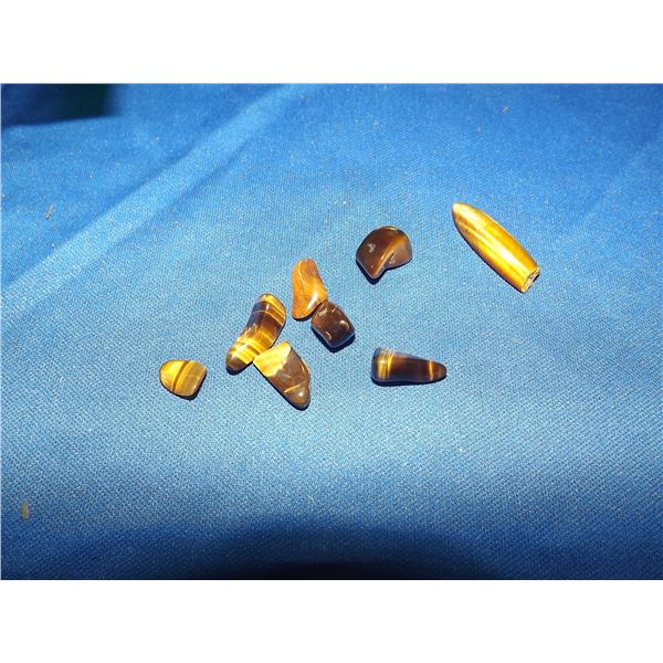 TIGERS EYEHIGH POLISHED STONE, JEWLERY QUALITY LOT OF 8