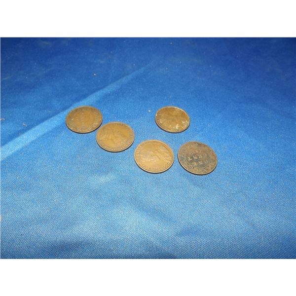 CANADIAN LARGE PENNIES LOT OF 5