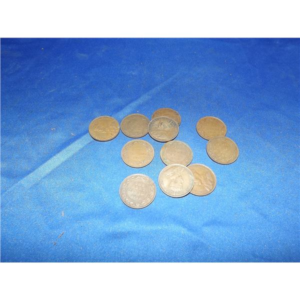 CANADIAN LARGE PENNIES LOT OF 11