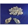 Image 1 : VINTAGE RHINESTONE BROACH SIGNED PEGASUS BROACH AND CLIP ON EARRINGS