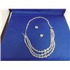 Image 1 : 4 STRAND NEACKLACE IRIDESCENT GLASS BEADS AND MATCHING CLIP ON EARINGS