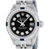 Image 1 : Rolex Ladies Stainless Steel Black Diamond 1 ctw Channel Sapphire Datejust Wrist