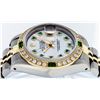 Image 8 : Rolex Ladies 2 Tone Mother Of Pearl & Emerald 26MM Datejust Wristwatch