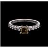 Image 1 : 2.01 ctw Fancy Dark Brown Diamond Ring - 14KT White Gold