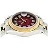 Image 4 : Rolex Ladies 2 Tone Red Vignette Diamond 26MM Datejust Wristwatch