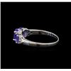 Image 3 : 14KT White Gold 1.33 ctw Tanzanite and Diamond Ring