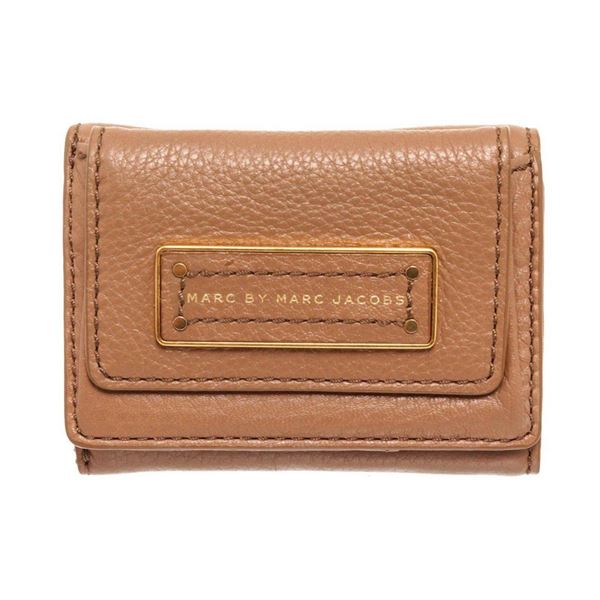 Marc By Marc Jacobs Brown Leather Mini Compact Flap Wallet