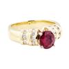 Image 1 : 1.67 ctw Ruby And Diamond Ring - 14KT Yellow Gold