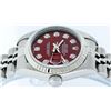 Image 6 : Rolex Ladies Stainless Steel Red Diamond Quickset Datejust Wristwatch 26MM
