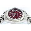 Image 7 : Rolex Ladies Stainless Steel Red Diamond Quickset Datejust Wristwatch 26MM