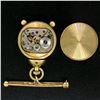 Image 5 : Vintage Unique 14K Yellow Gold Wittnauer 17 Jewel Mechanical Watch Pin Brooch