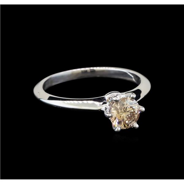 14KT White Gold 0.70 ctw Round Cut Fancy Brown Diamond Solitaire Ring