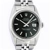 Image 1 : Rolex Mens Stainless Steel Black Index 36mm Datejust Wristwatch