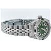 Image 3 : Rolex Ladies Stainless Steel 26MM Green Diamond Lugs Oyster Perpetual Datejust W