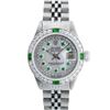 Image 2 : Rolex Ladies Stainless Steel MOP Emerald & Diamond Datejust Wristwatch