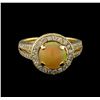 Image 2 : 1.48 ctw Opal and Diamond Ring - 14KT Yellow Gold