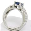 Image 7 : EGL 14k White Gold 2.78 Ctw Royal Blue Sapphire and Diamond Engagement Cocktail