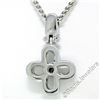 Image 5 : 14kt White Gold 0.44 ctw Diamond Open Flower Pendant Necklace